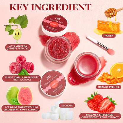 Anairui lip therapy kit with sugar scrub and sleeping mask
