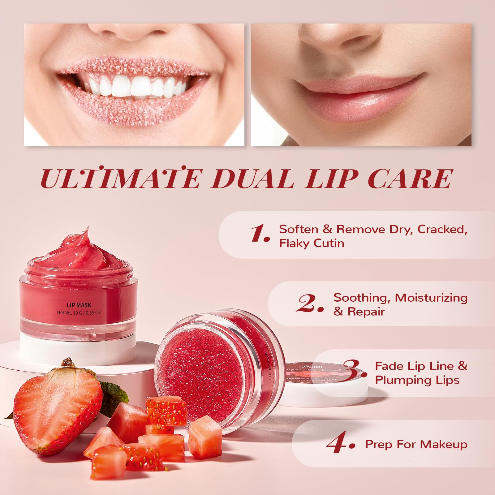 Close up of Anairui lip sugar scrub texture