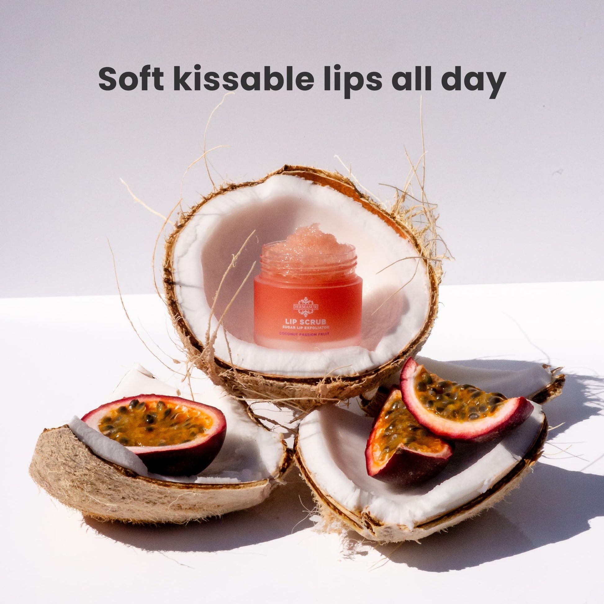 Side view of Dermasuri lip exfoliator jar