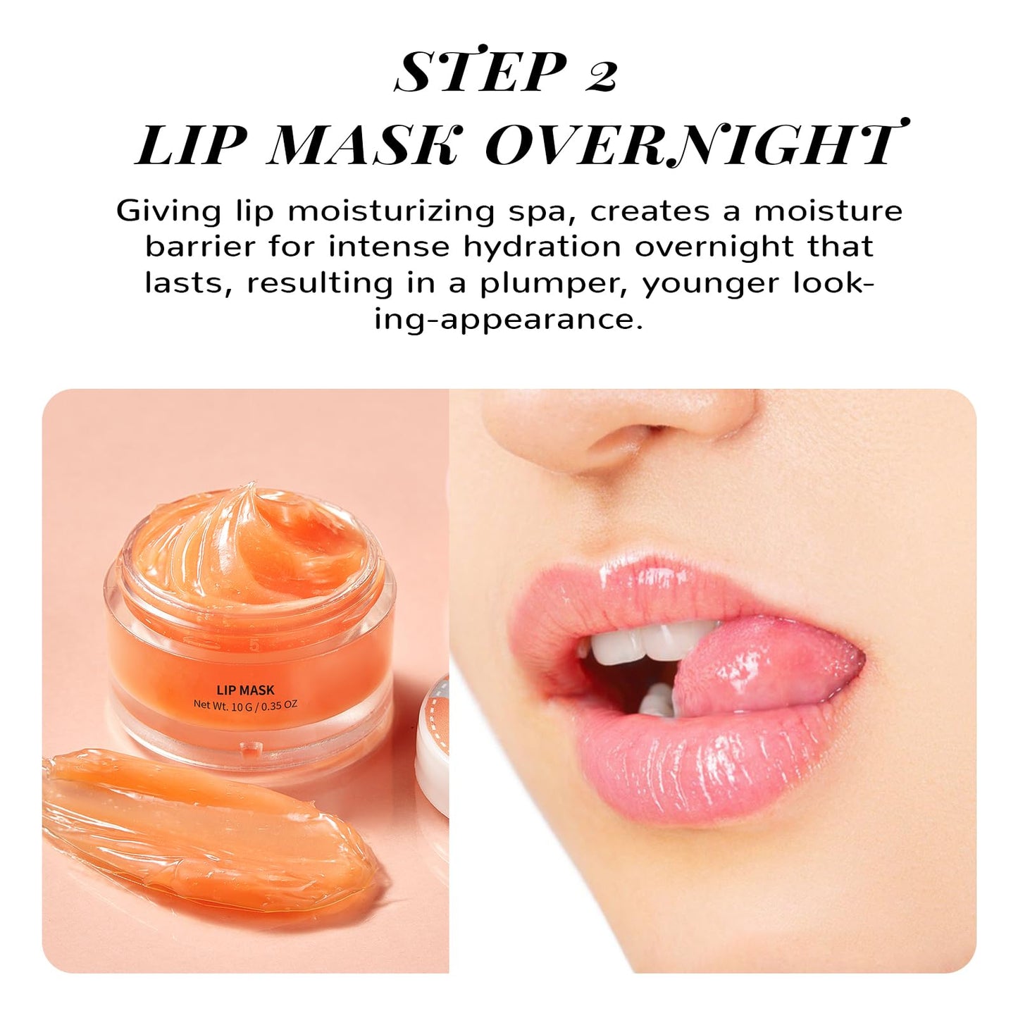 Textured peach lip sugar scrub close up