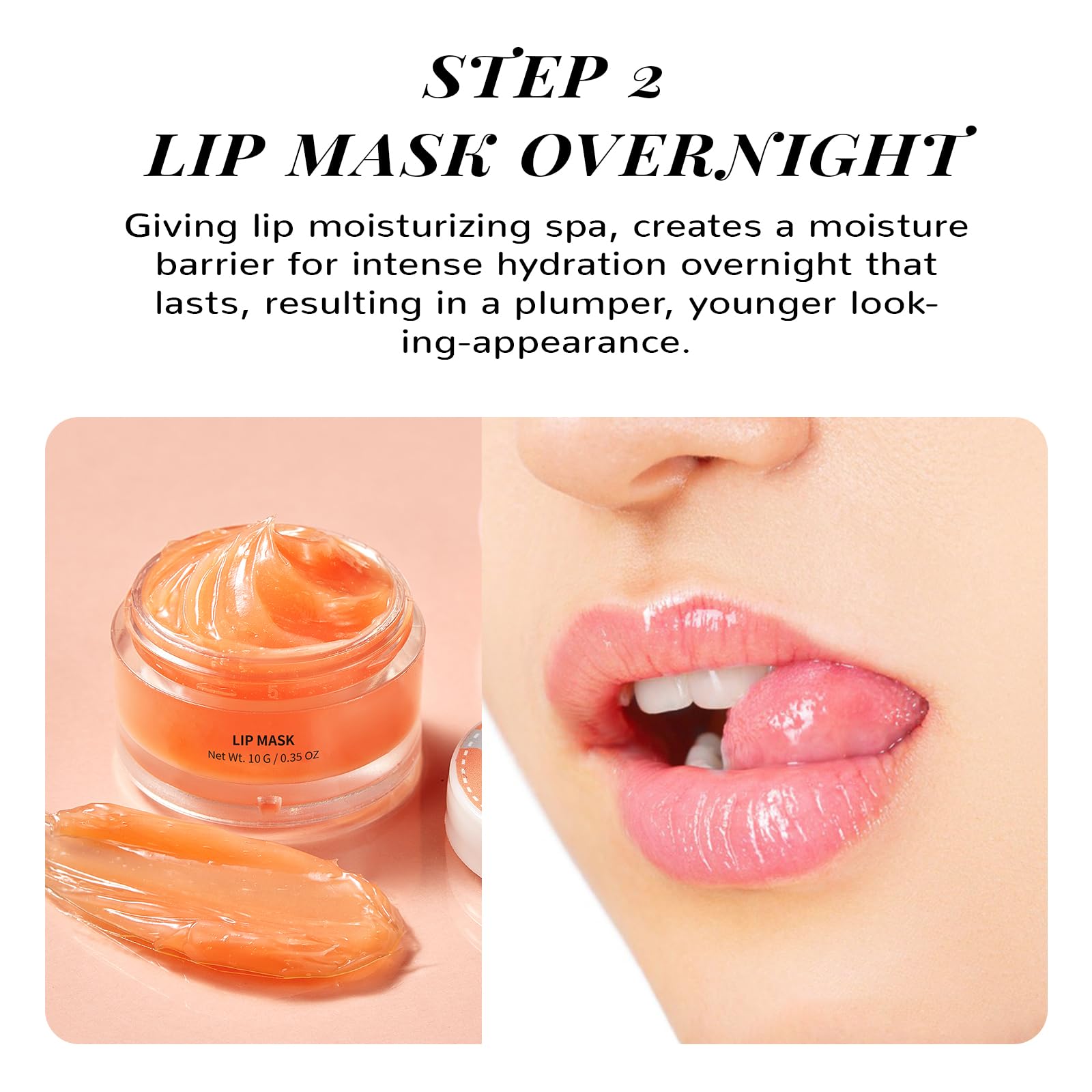 Textured peach lip sugar scrub close up