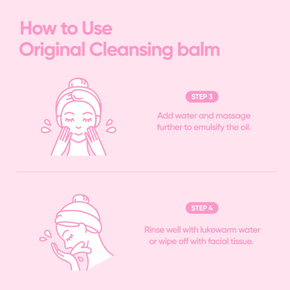 Banila Co Korean makeup remover balm usage illustration