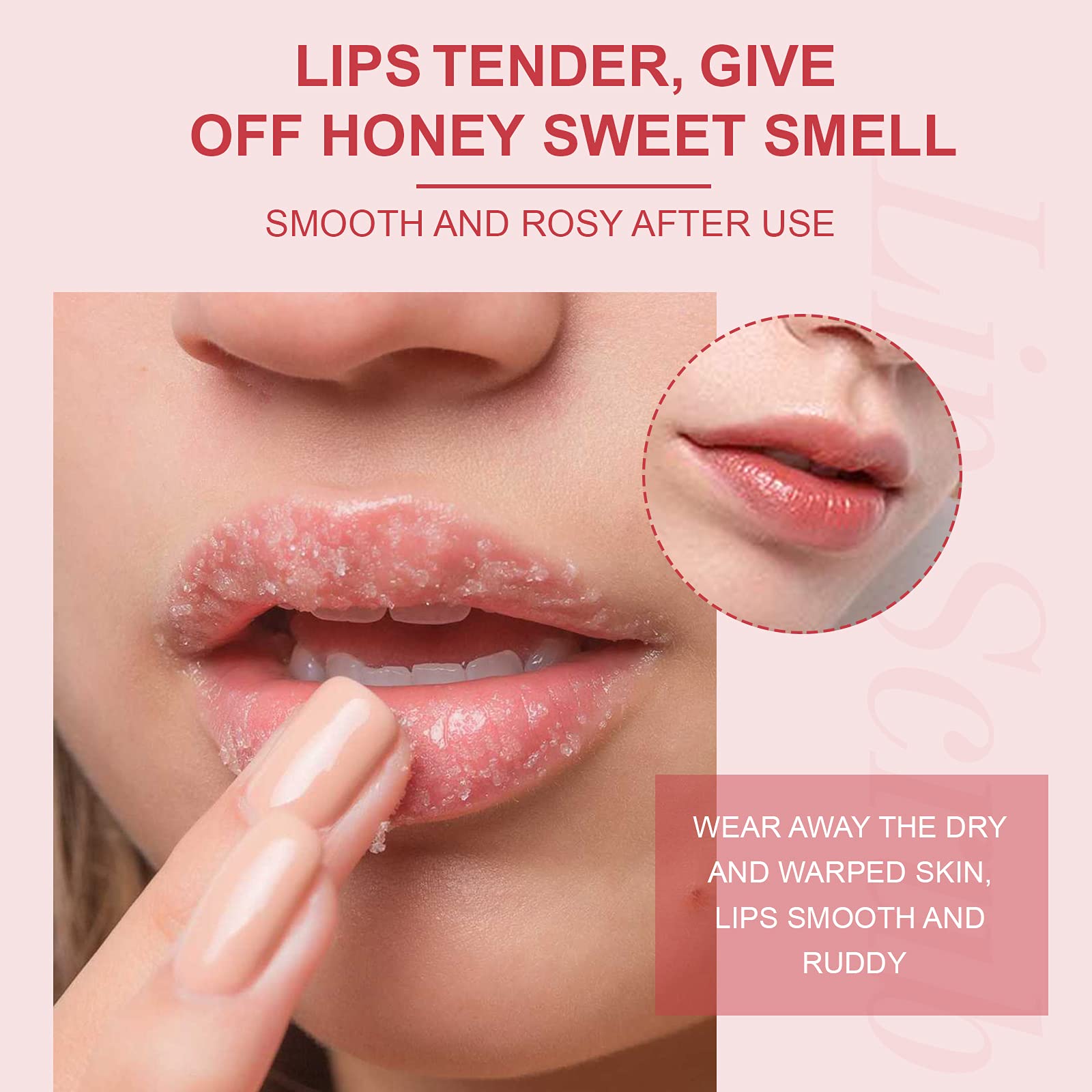 Texture of Elaimei strawberry lip scrub for dry lips