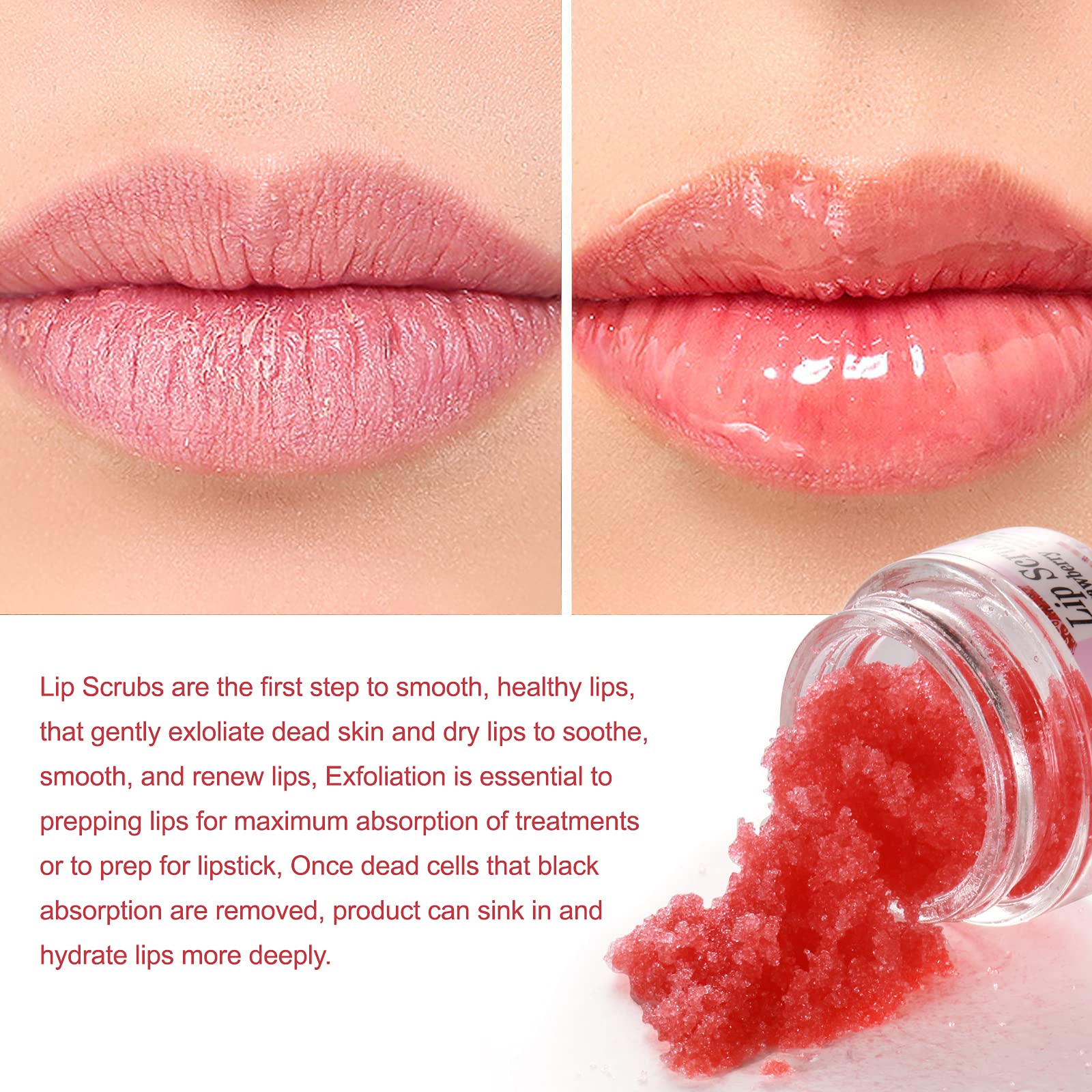 Elaimei lip scrub jar with strawberry branding