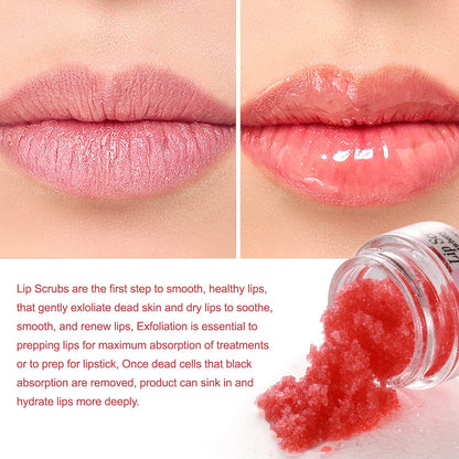 Elaimei lip scrub jar with strawberry branding