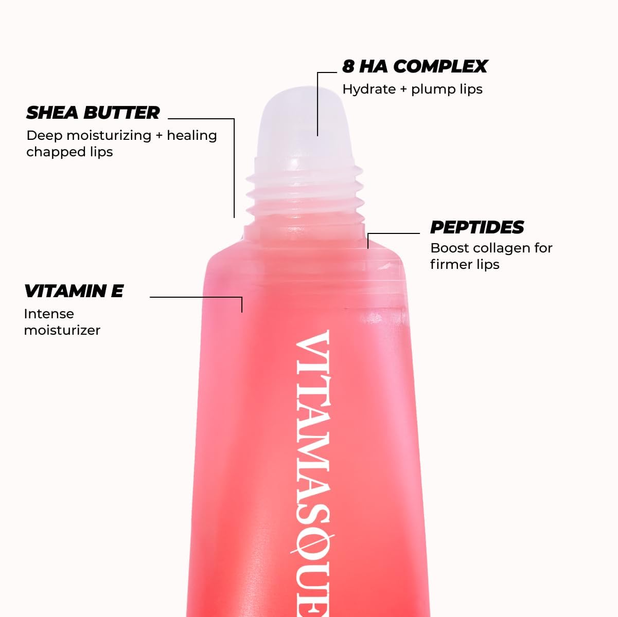 Applying Vitamasques sugar scrub on lips for exfoliation
