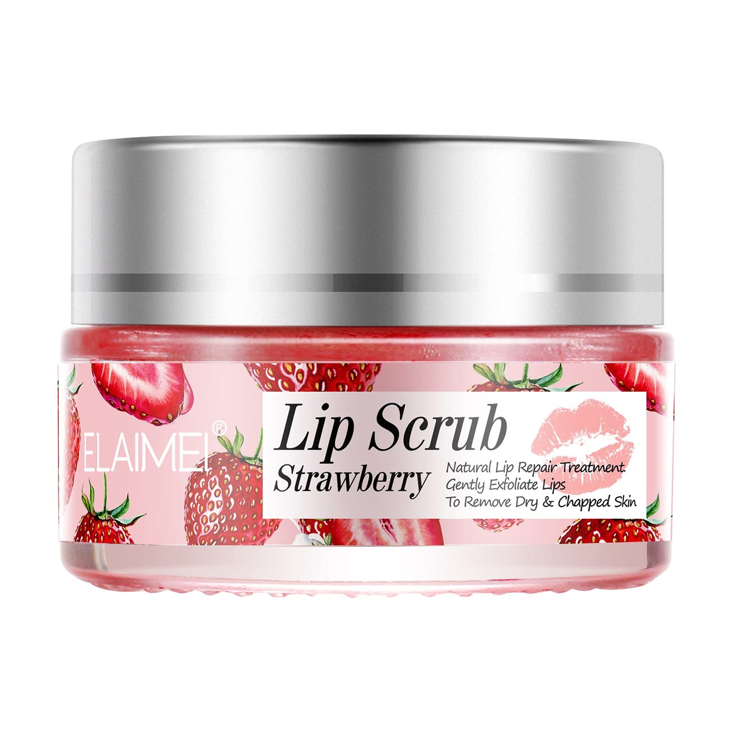 Detailed product label of Elaimei strawberry lip treatment
