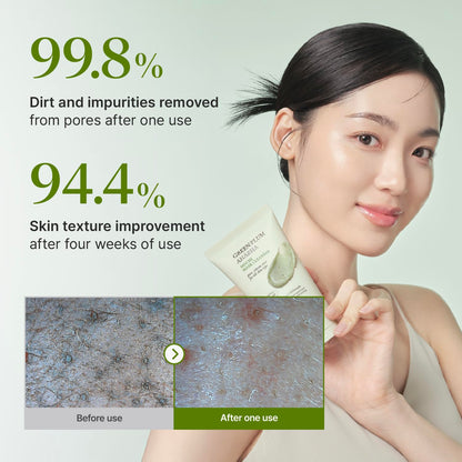 Texture shot of CKD Green Plum clay cleanser foam