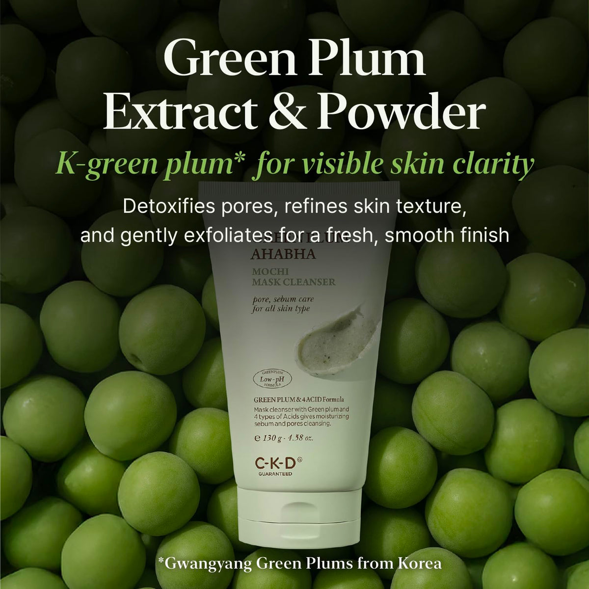 CKD Green Plum AHA BHA Clay Mask Cleanser back label details