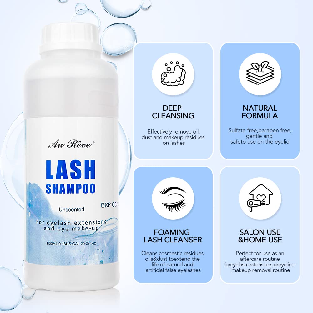 Close up of the foaming pump dispenser head on the lash shampoo bottle