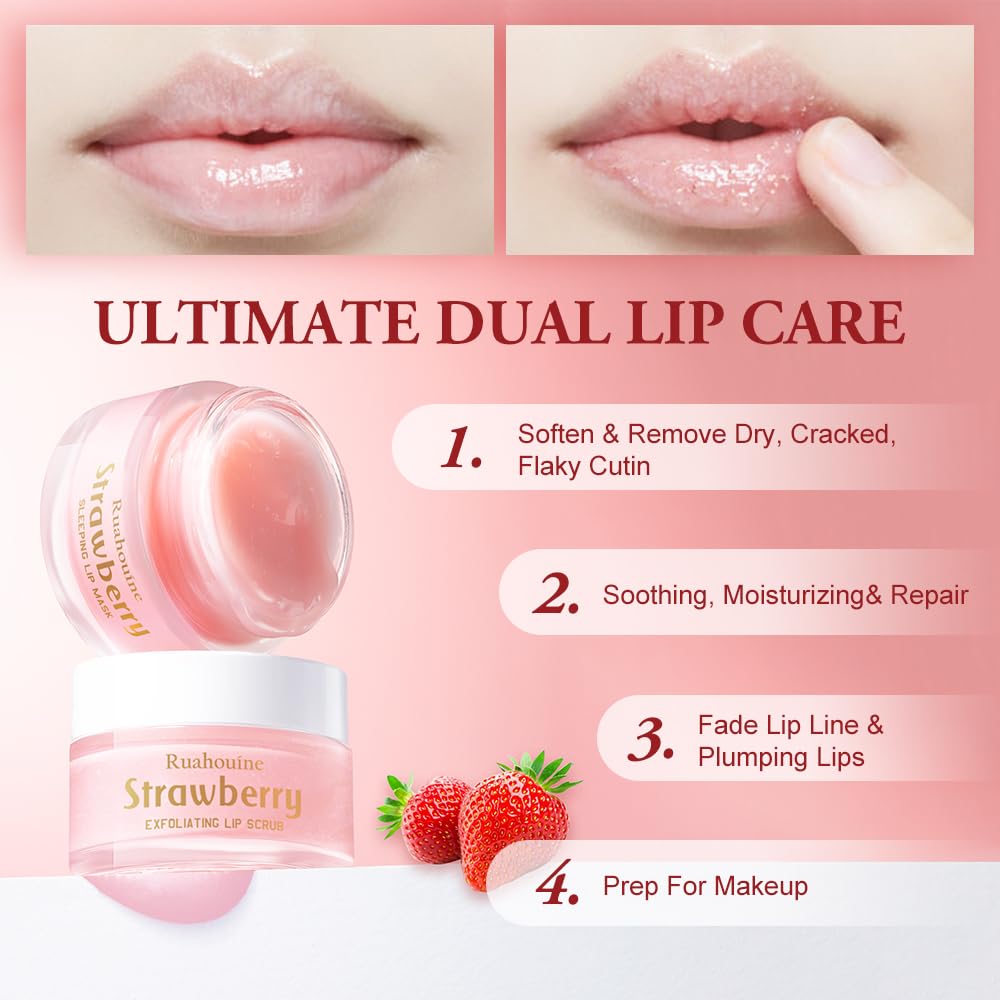Ruahouine strawberry scented sleeping lip mask container