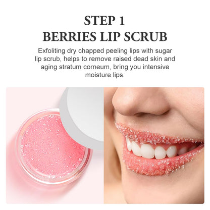 Ruahouine 2-piece lip care kit with applicator brush