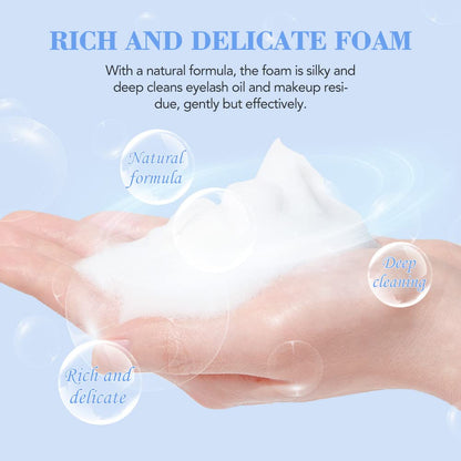 AuReve original unscented lash foam cleanser for sensitive eyes liquid clear consistency
