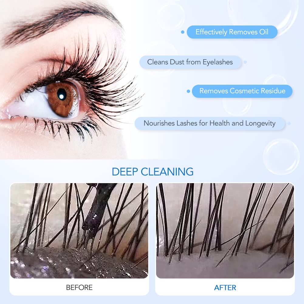 Bottle positioned next to clean application brushes for eyelash care