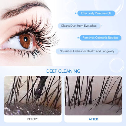 AuReve 600ml bulk lash shampoo bottle showing imported product details