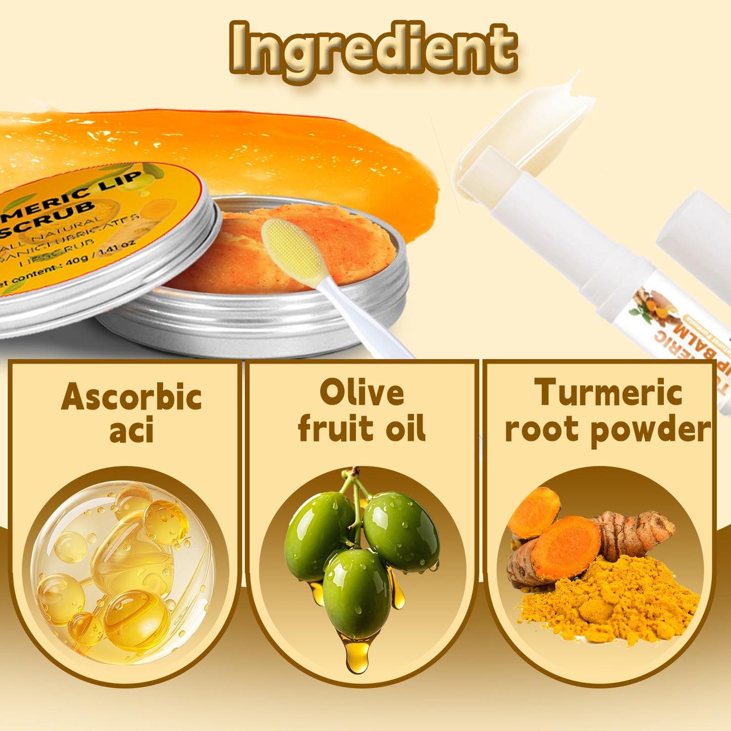 Ingredients and usage display of Haiolorpro lip care set
