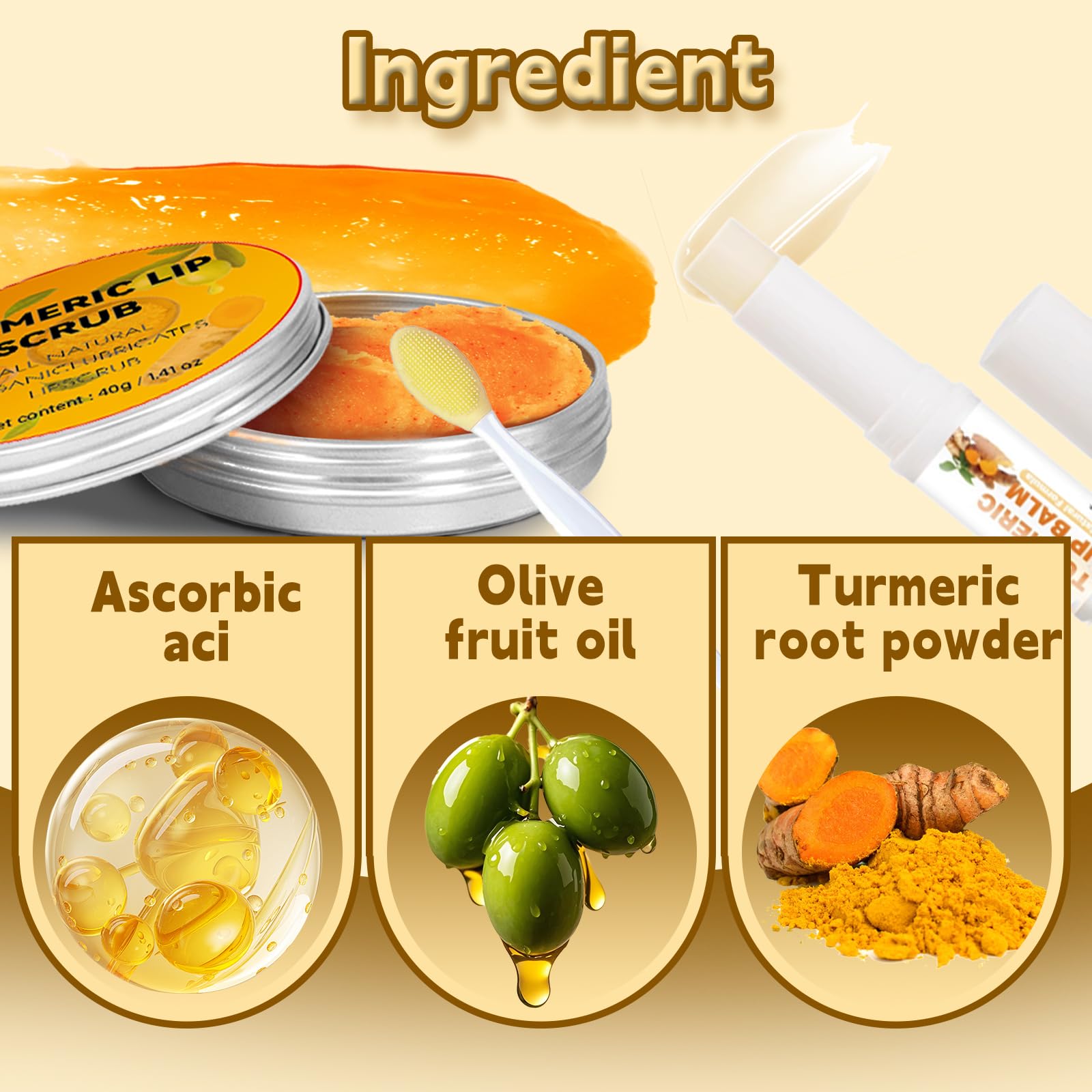 Ingredients and usage display of Haiolorpro lip care set