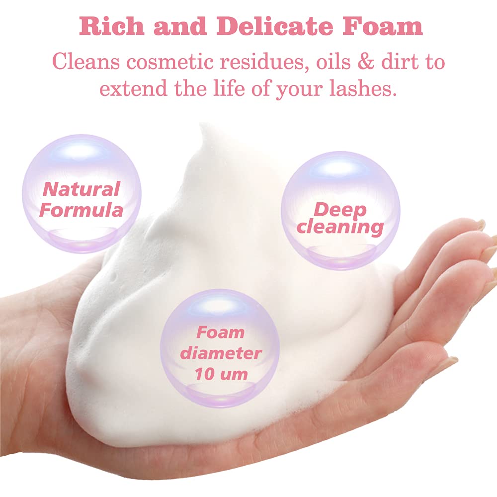 Eyelid foaming cleanser for extensions lather texture demonstration