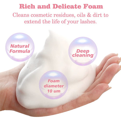 Eyelid foaming cleanser for extensions lather texture demonstration