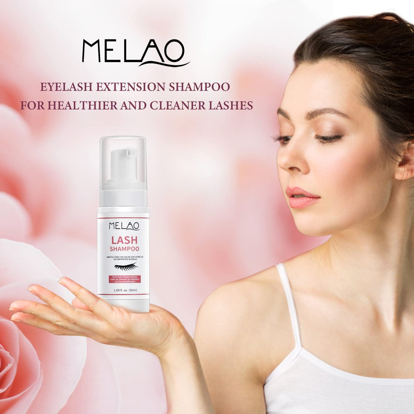 Oil free lash cleanser for extensions back label instructions