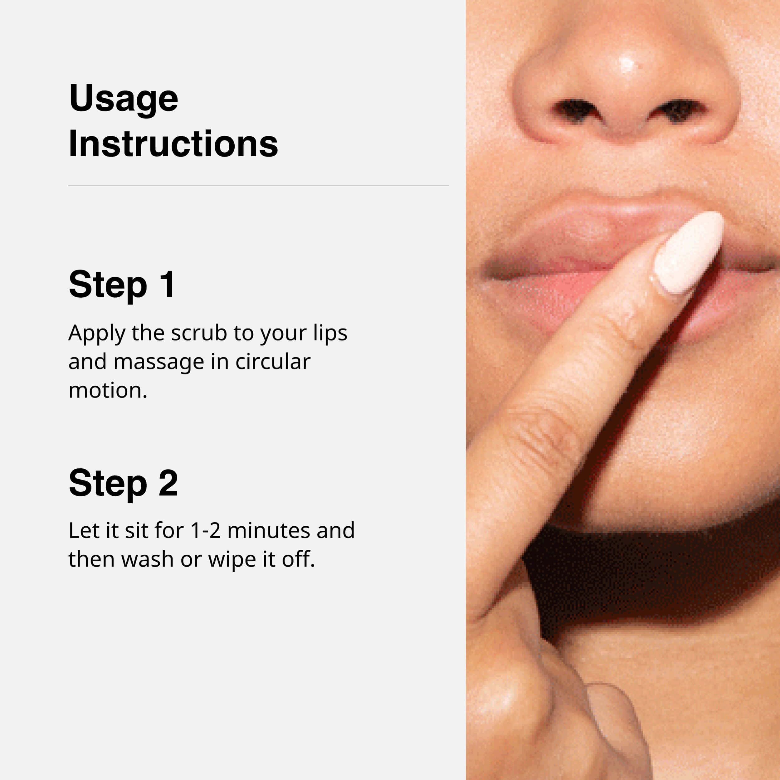 Close up of Cureskin lip scrub label details