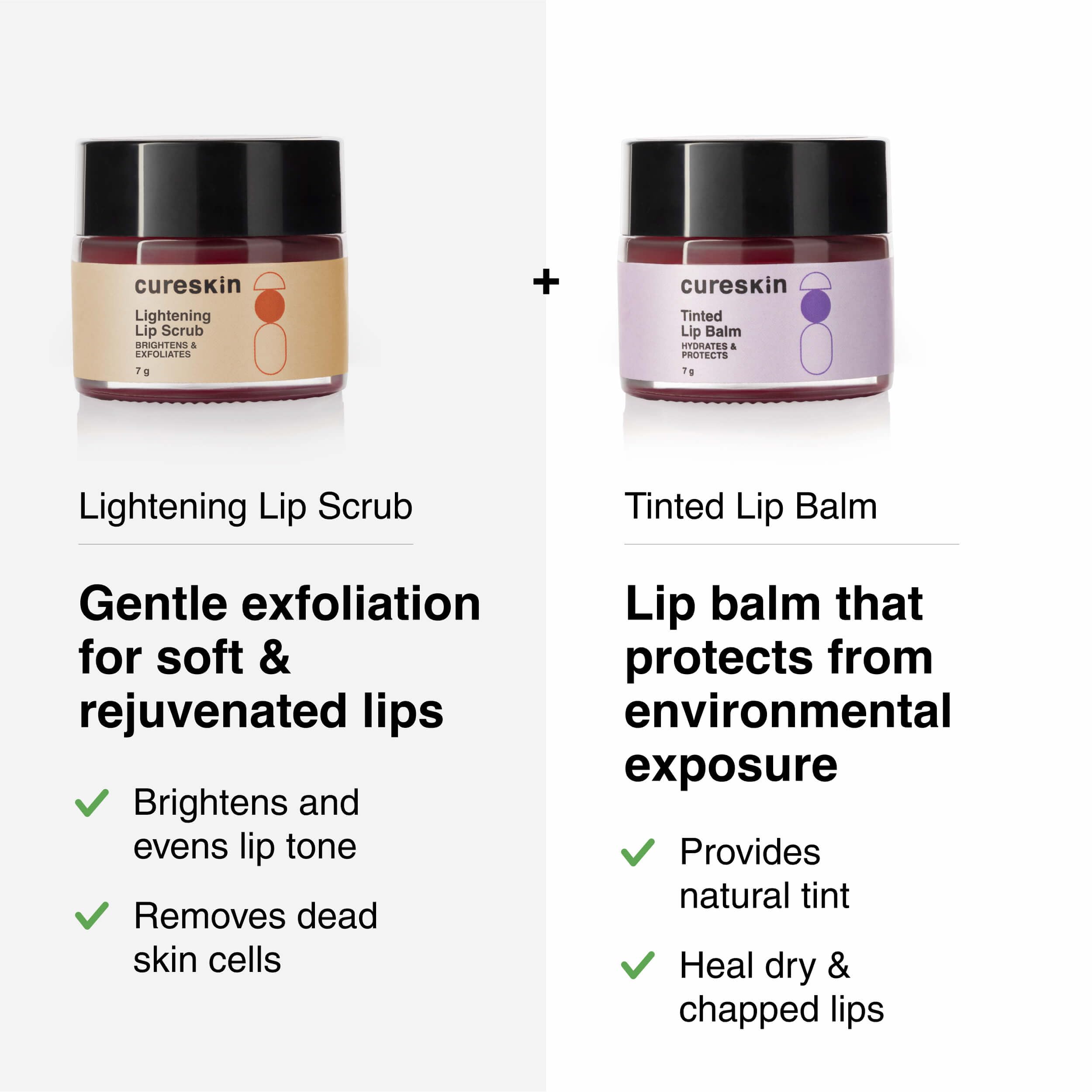 Cureskin exfoliating lip scrub container closeup