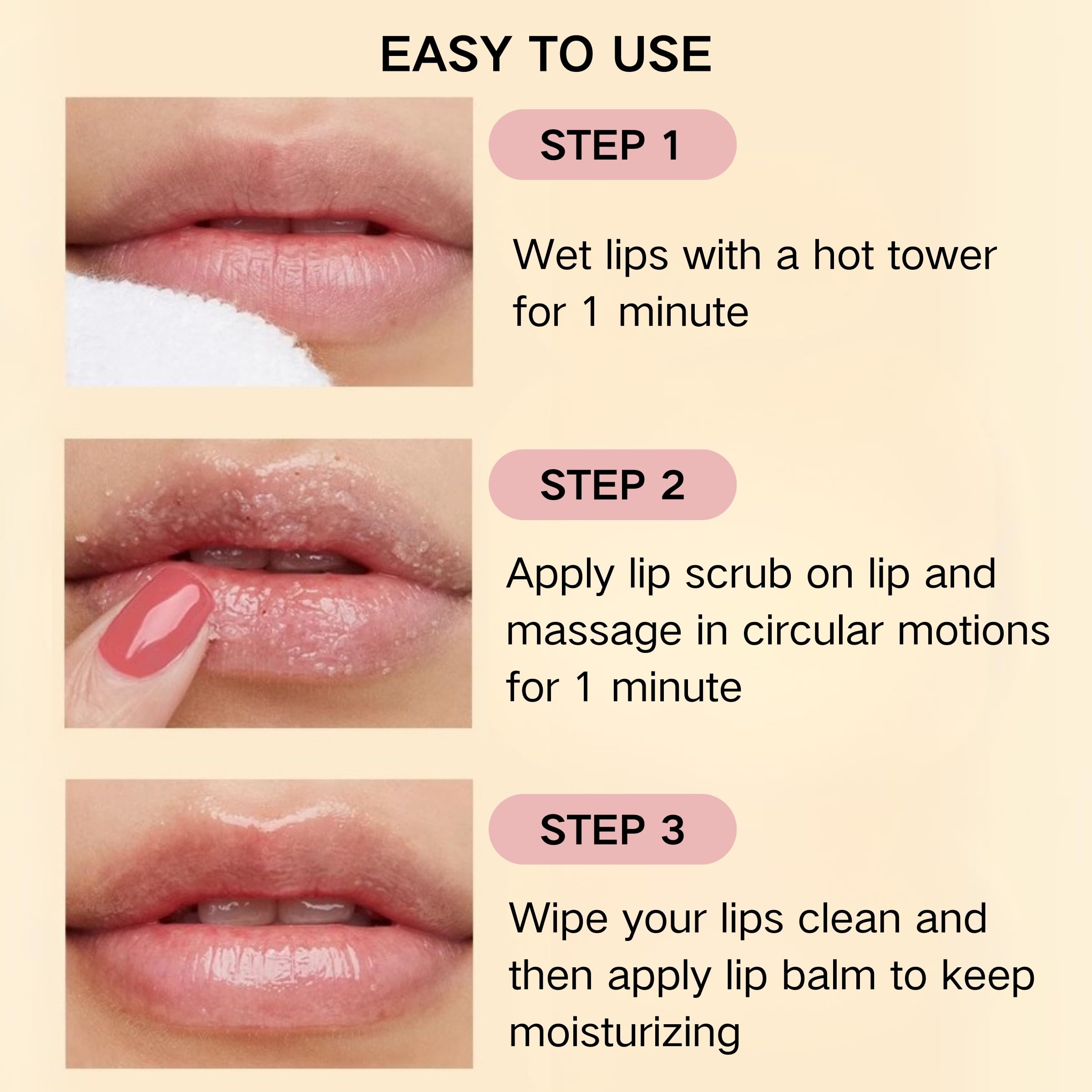 Demonstration of silicone lip brush for exfoliation