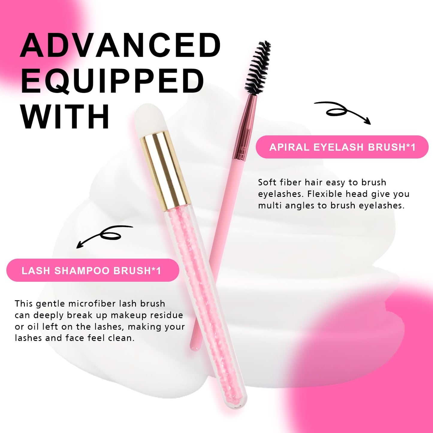 TDance lash cleanser foam texture on hand