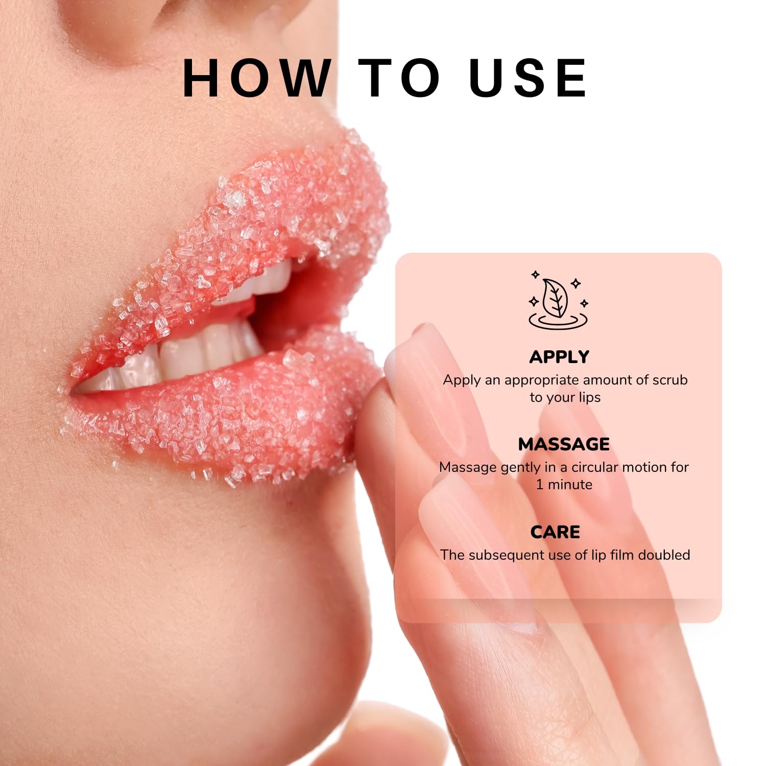 Applying benatu lip mask with included silicone brush