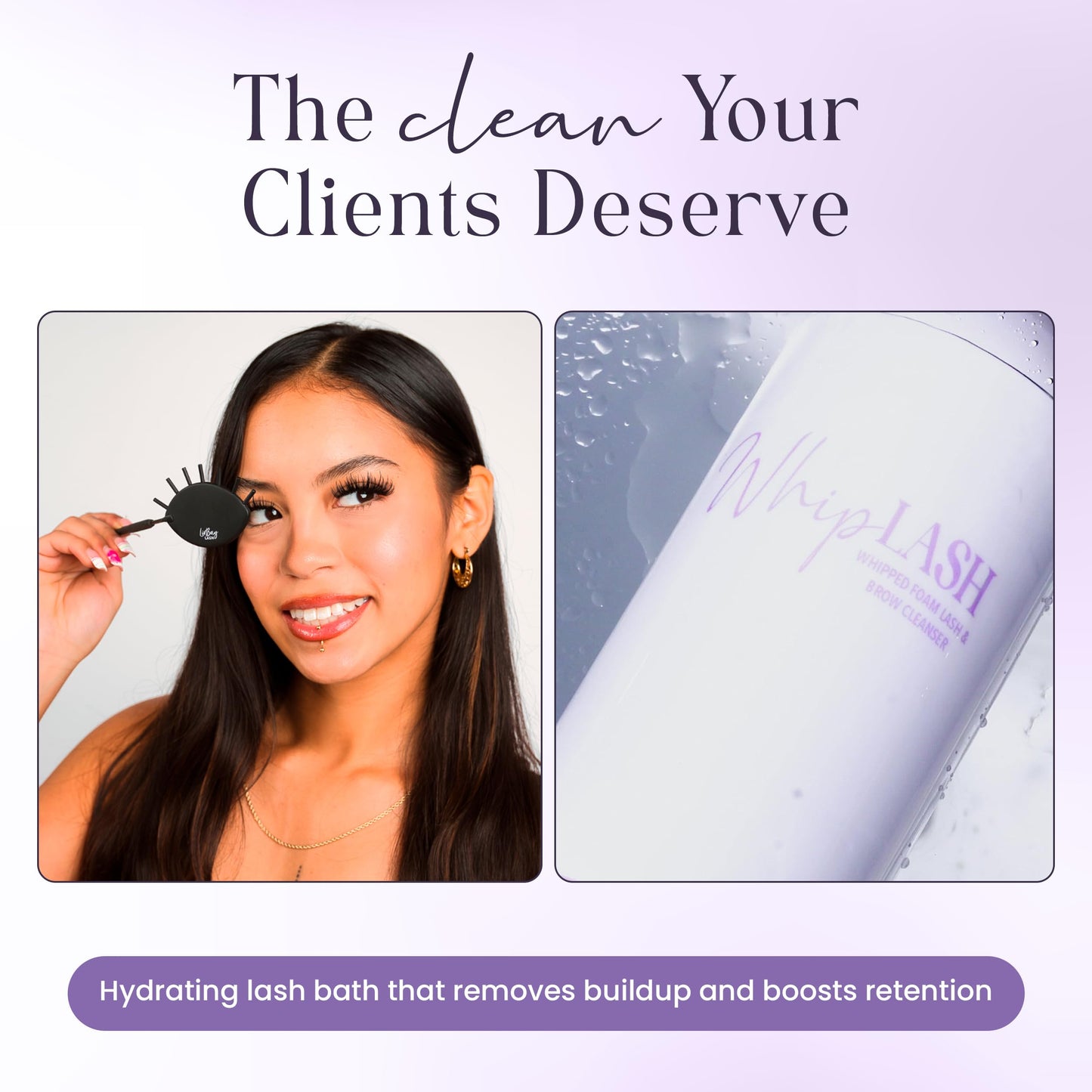 Professional lash extension cleanser mousse packaging