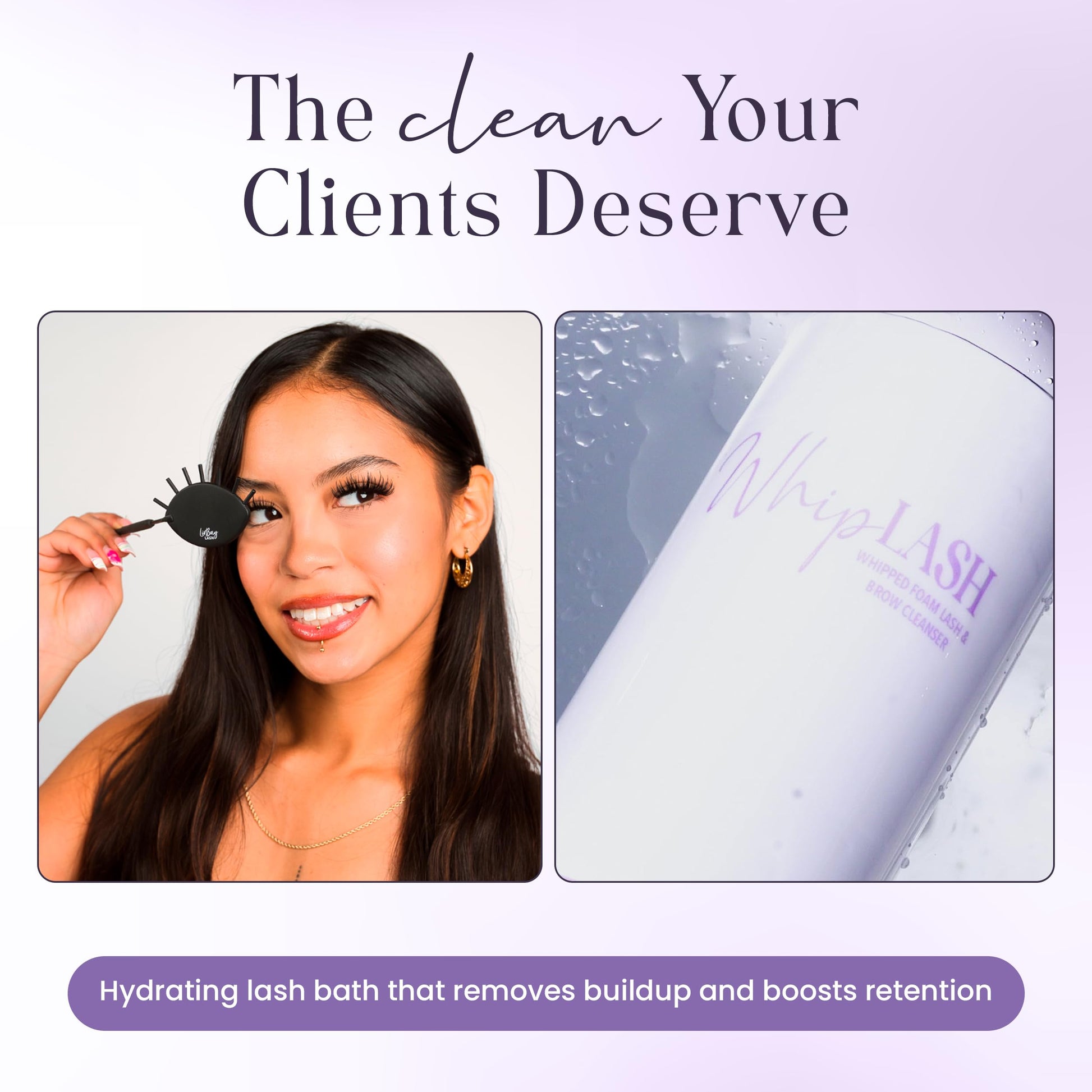 Professional lash extension cleanser mousse packaging