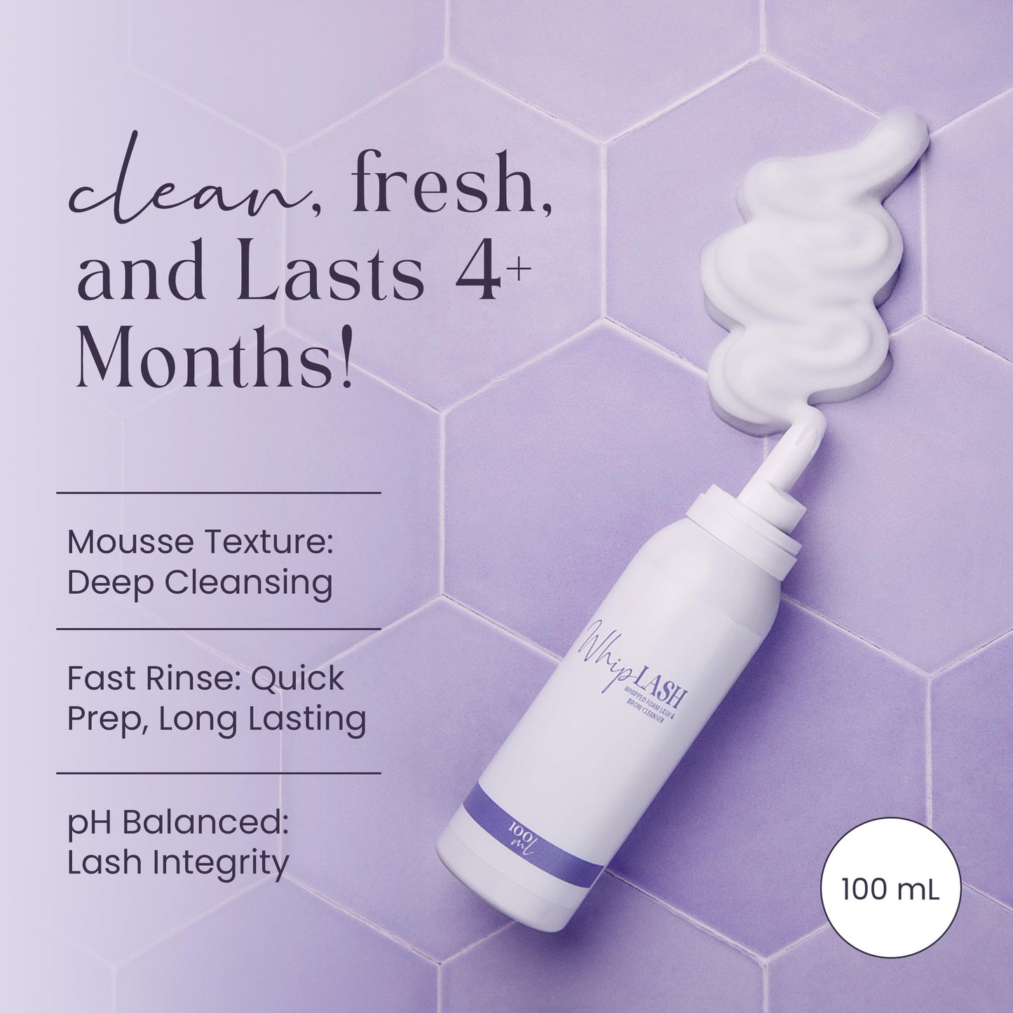 Hydrating eyelash bath cleanser for extensions