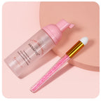 Complete eyelash extension aftercare cleaning kit setup display