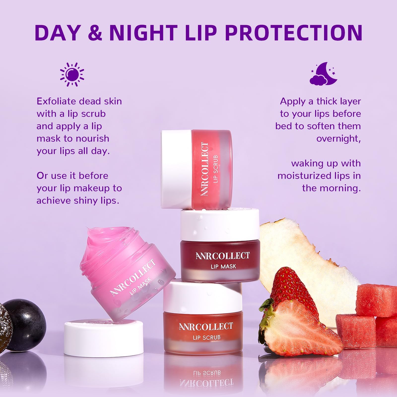Anrcollect lip mask strawberry and grape overnight treatment