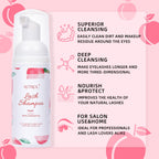 Actrol lash extension cleanser next to soft cleaning brush