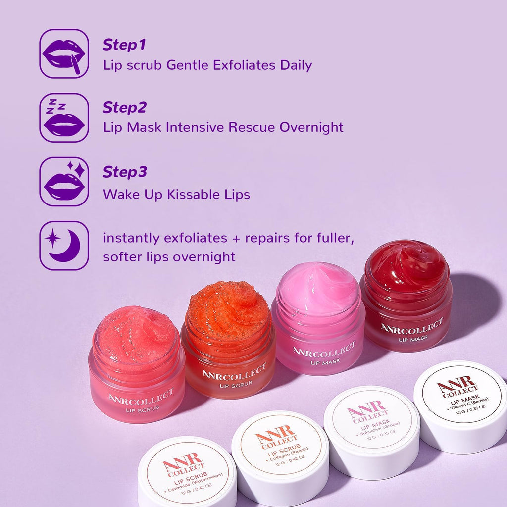 Anrcollect lip scrub and mask gift box packaging view