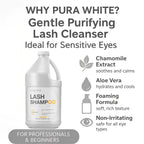 Isla And Fontane Pura White Lash Shampoo bulk size packaging label detail