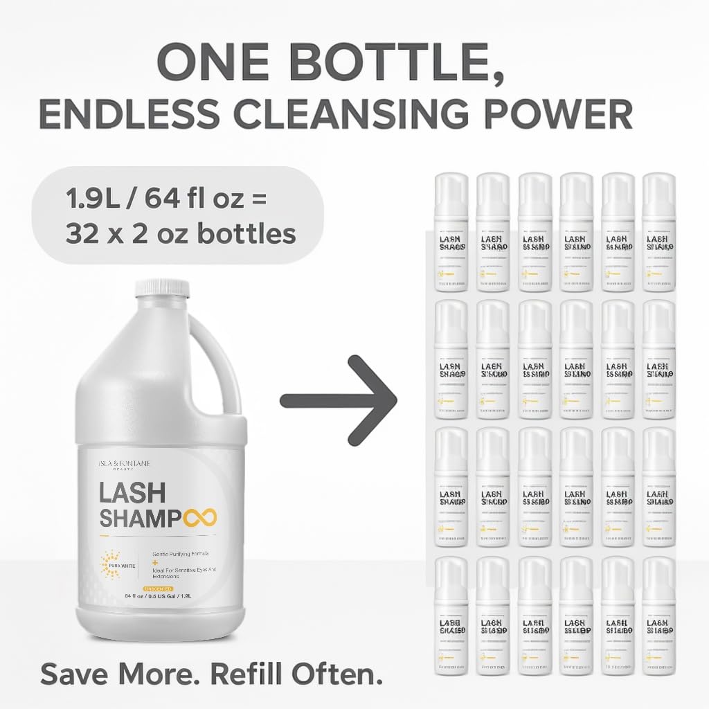 Isla And Fontane Pura White Lash Shampoo foam lather texture demonstration