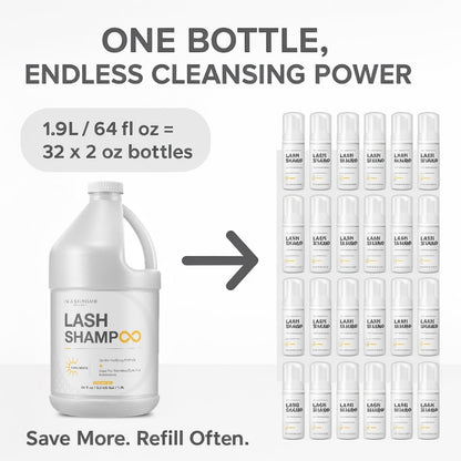 Professional lash shampoo for salon and home use