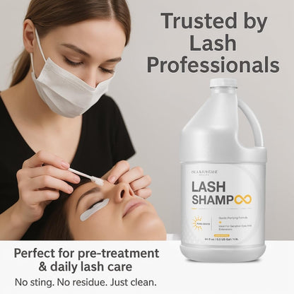 Isla and Fontane Pura White lash bath cleaning product