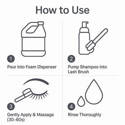 Professional grade lash cleanser for makeup removal