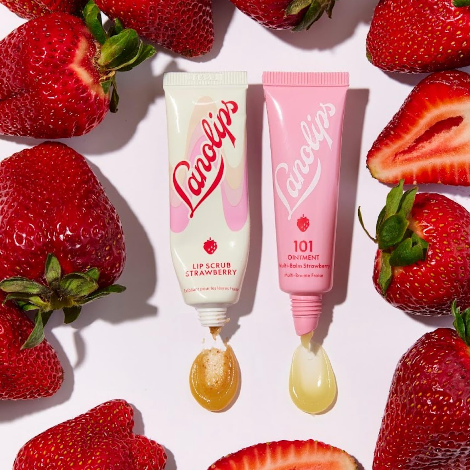Lanolips Strawberry Lip Scrub 0.35 Ounce container