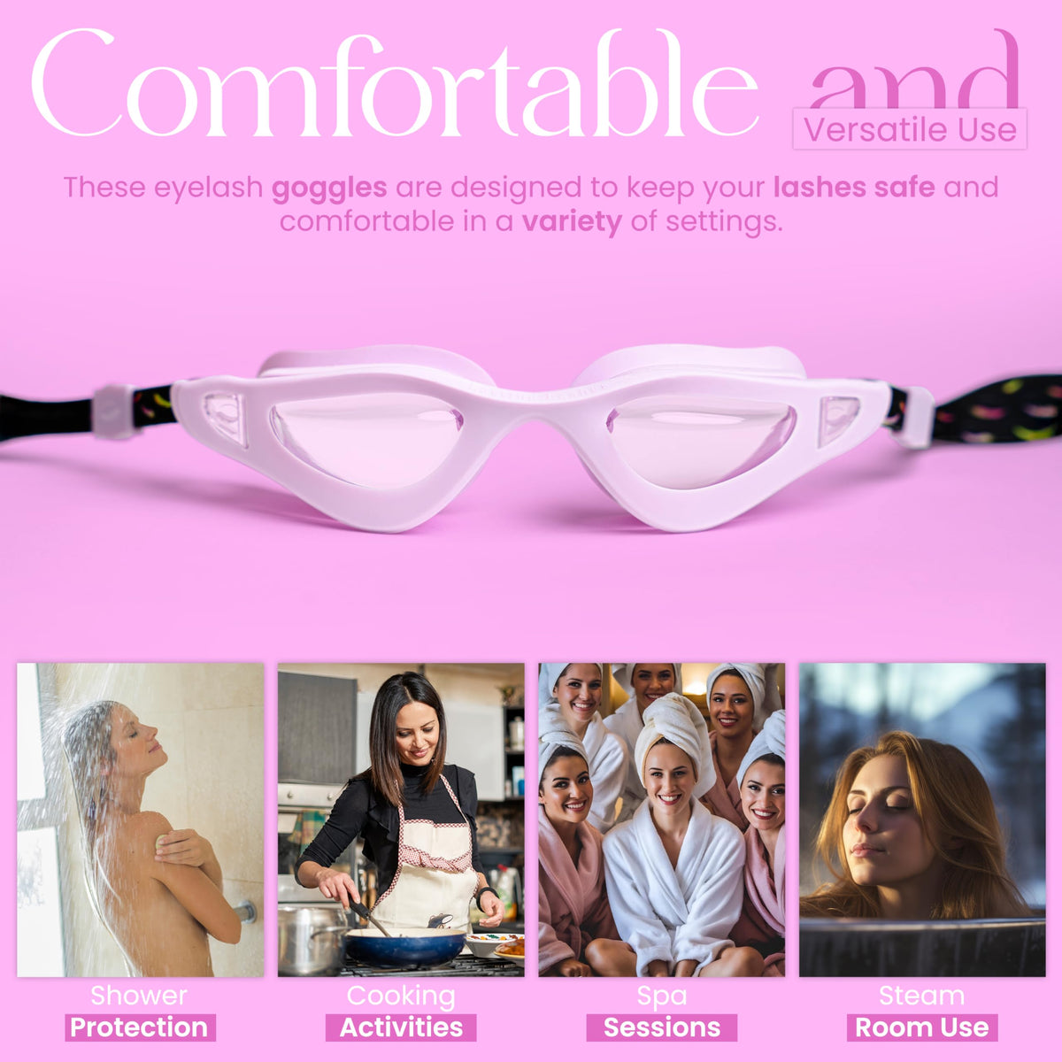 Lasting Lashes eyelash goggles packaging and included accessories