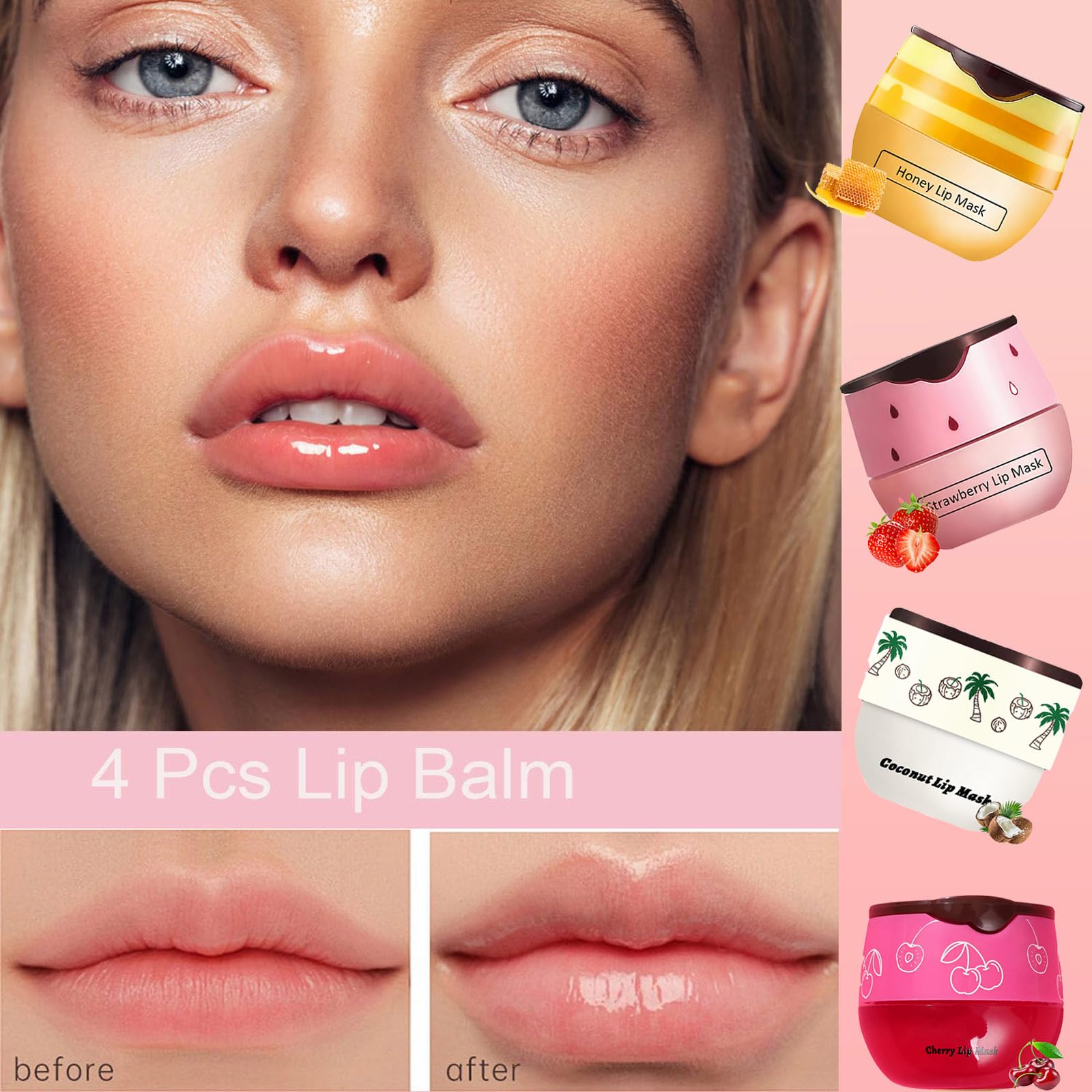 Lifestyle shot of Tirdet lip sleeping mask applied on smooth lips
