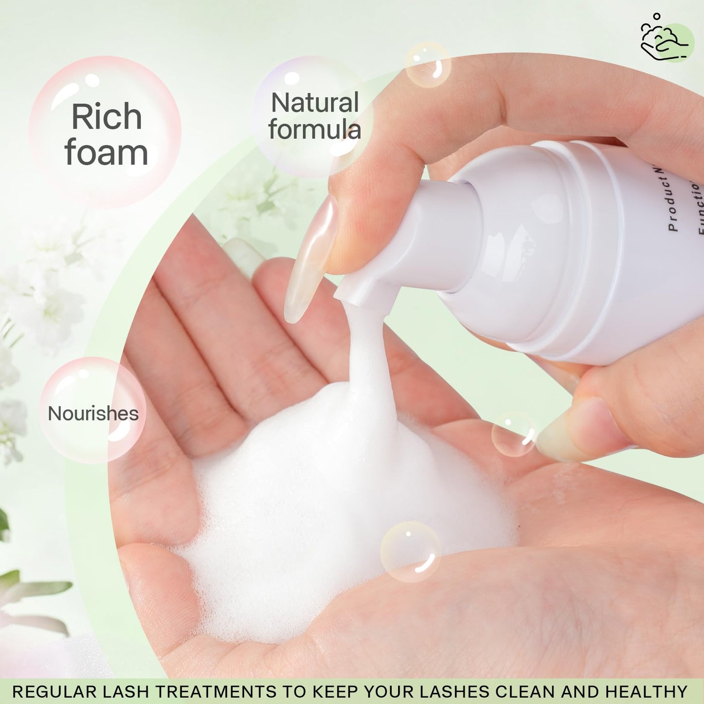 Soft brush for cleaning eyelash extensions and lash line