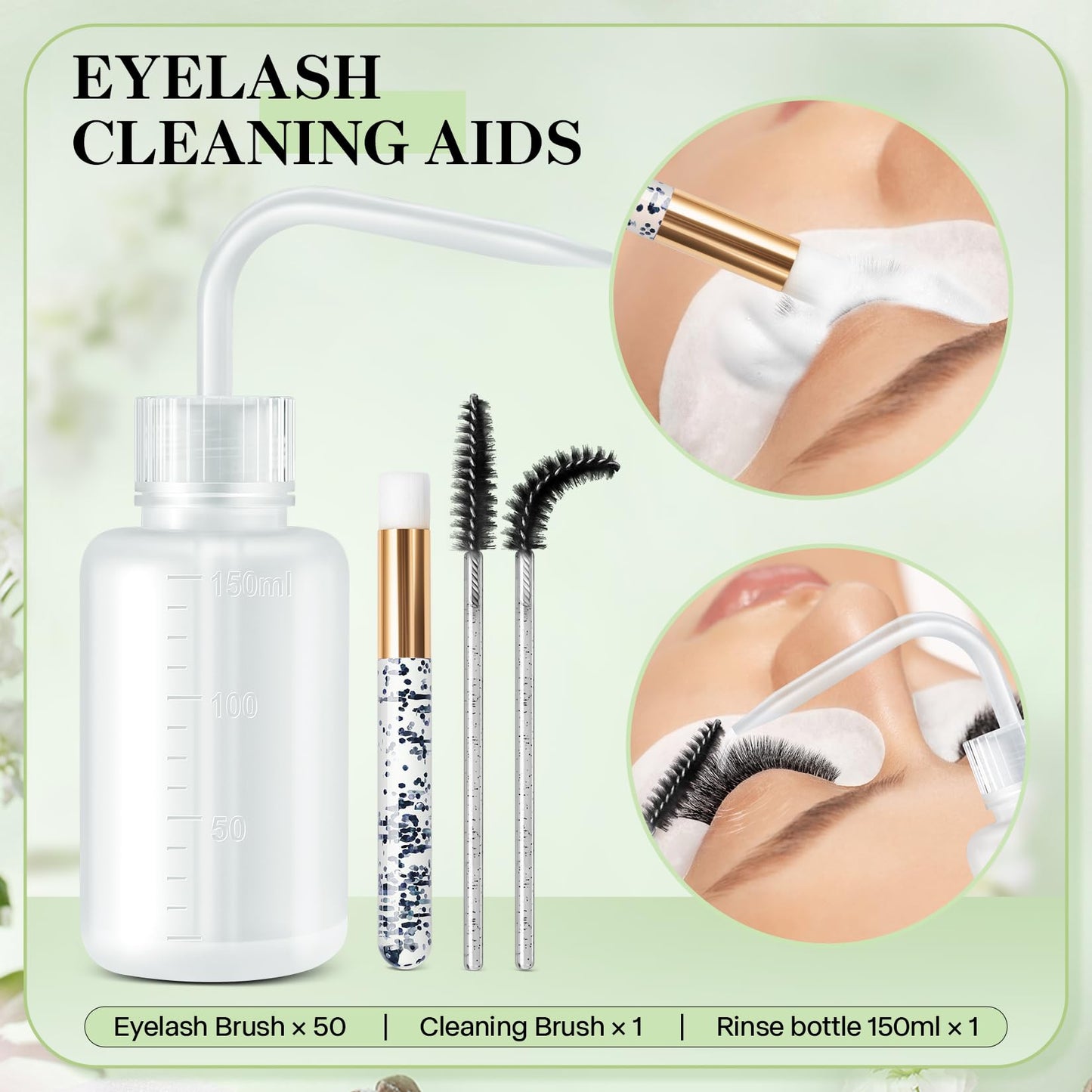 Shmian lash extension cleanser kit components side by side