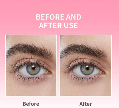 Foaming lash shampoo bottle with soft cleaning brush and pink mascara wand accessory
