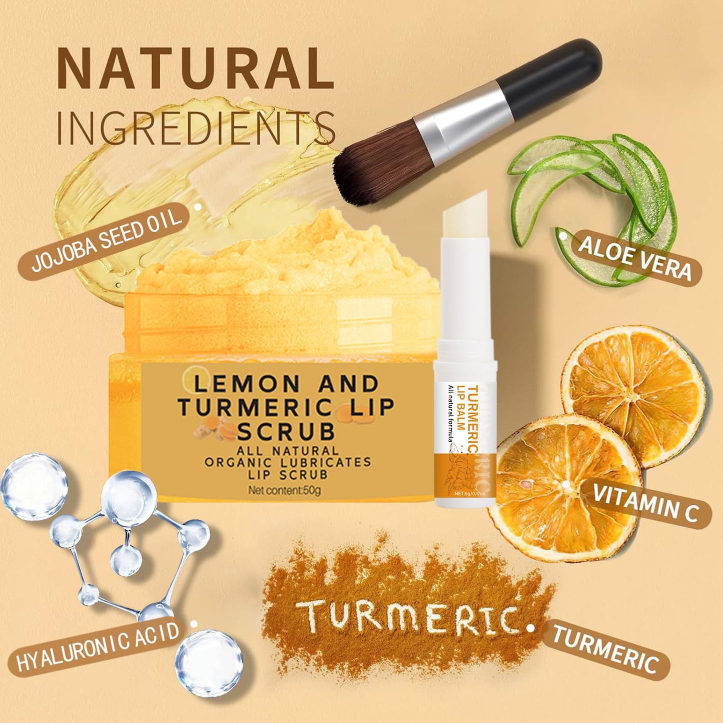 Close up of Murend lip scrub texture and ingredients