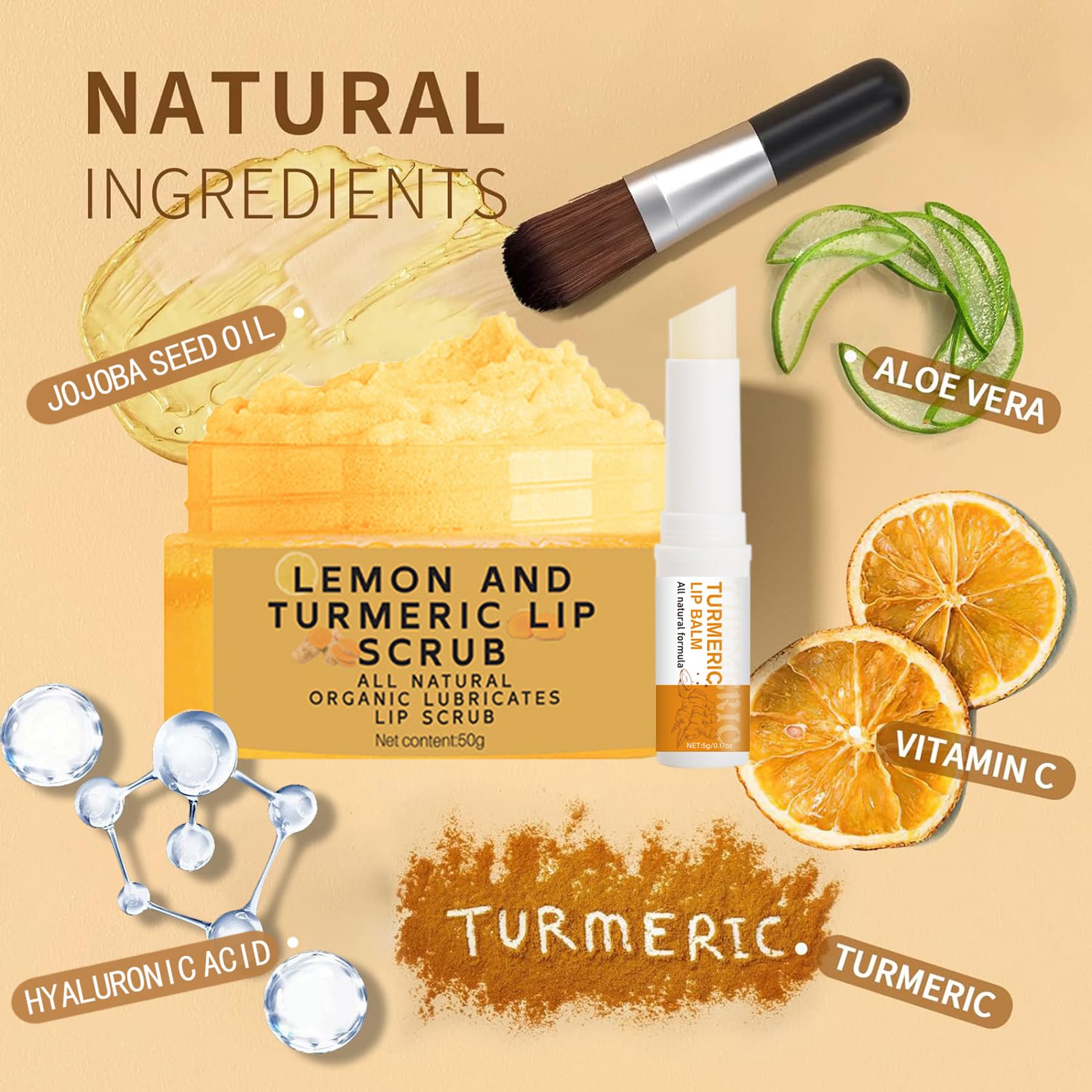 Close up of Murend lip scrub texture and ingredients