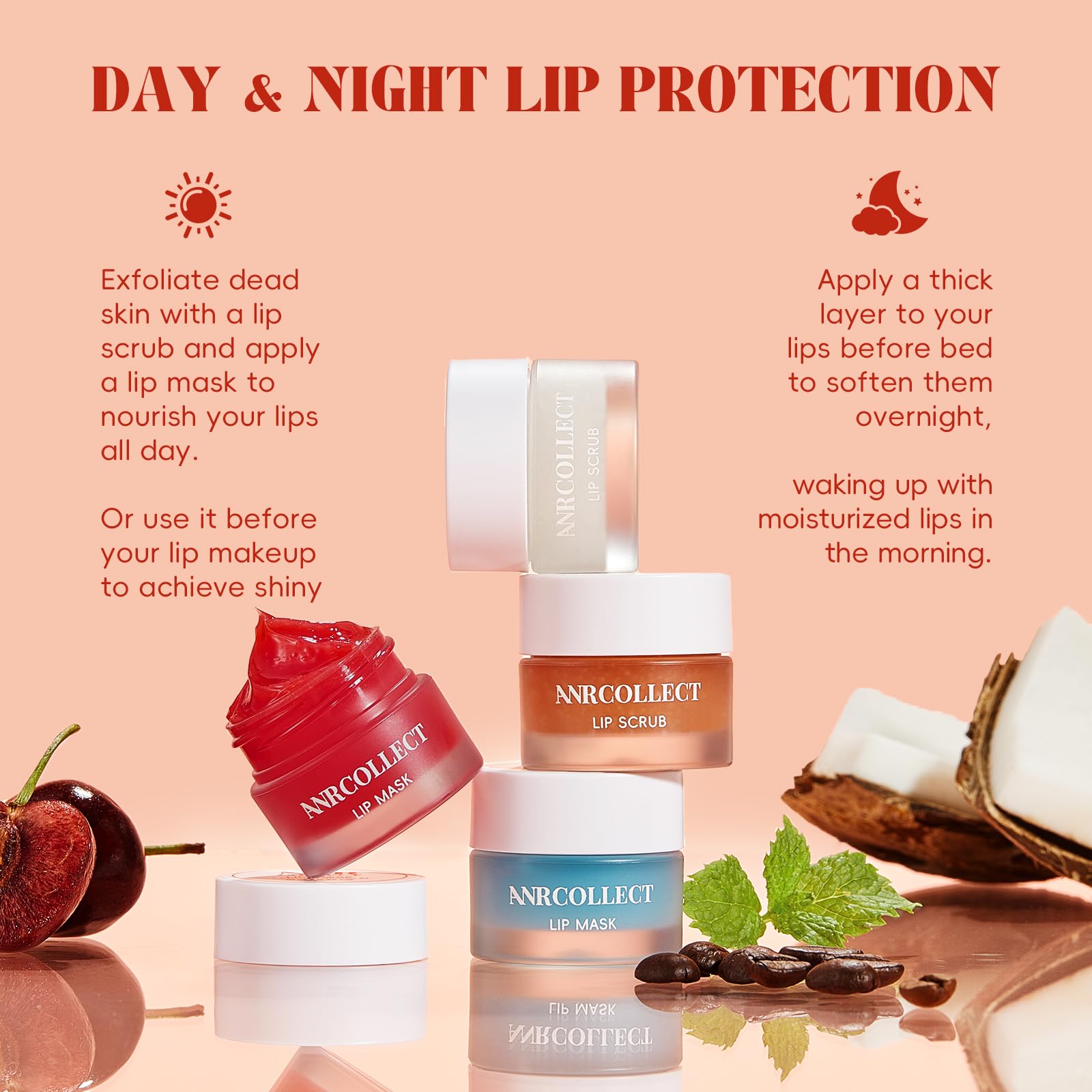 Anrcollect lip treatment kit packaging and components
